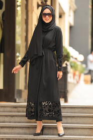 Black Hijab Abaya Suit 221146S - 1