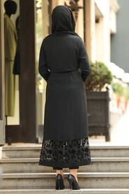 Black Hijab Abaya Suit 221146S - 2