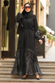 Black Hijab Abaya Suit 9164S - 1