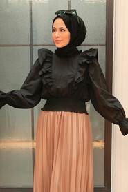 Black Hijab Blouse 8428S - 1