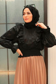 Black Hijab Blouse 8428S - 2