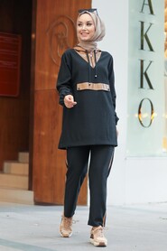 Black Hijab Casual Suit 12950S - 1