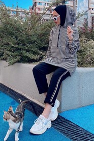 Black Hijab Casual Suit 300S - 3