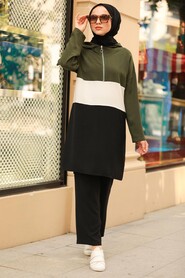 Black Hijab Casual Suit 5552S - 2