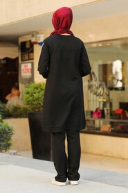 Black Hijab Casual Suit 8352S - 2