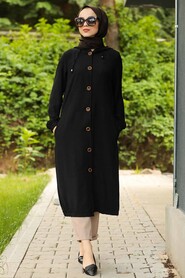 Black Hijab Coat 10155S - 1