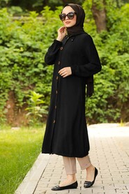 Black Hijab Coat 10155S - 2