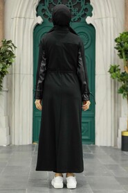 Black Hijab Coat 1365S - 2