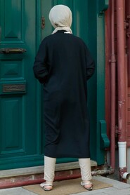 Black Hijab Coat 14075S - 2