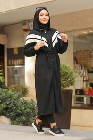 Black Hijab Coat 16011S - 1