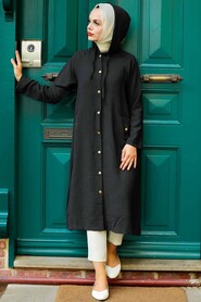 Black Hijab Coat 17250S - 2
