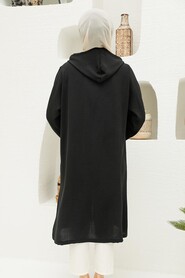 Black Hijab Coat 2585S - 3