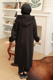 Black Hijab Coat 3216S - 3