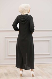 Black Hijab Coat 3729S - 2