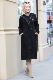 Black Hijab Coat 5565S - 2