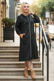 Black Hijab Coat 5568S - 2