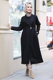 Black Hijab Coat 5569S - 2