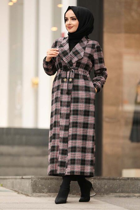 Black Hijab Coat 55801S - NEVA STYLE