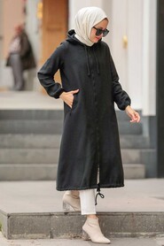 Black Hijab Coat 5664S - 2