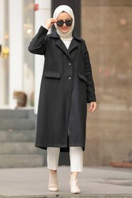 Black Hijab Coat 56720S - 3