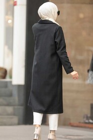 Black Hijab Coat 56720S - 4
