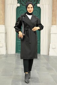 Black Hijab Coat 5829S - 2