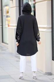 Black Hijab Coat 6844S - 2