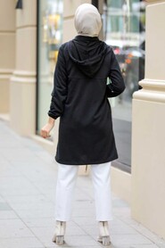 Black Hijab Coat 7148S - 5