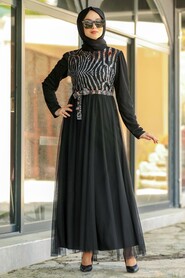 Black Hijab Daily Dress 1101S - 2