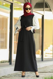 Black Hijab Daily Dress 1492S - 1