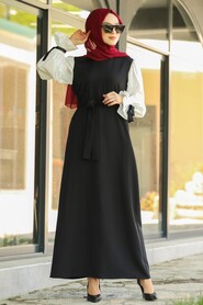 Black Hijab Daily Dress 1492S - 2