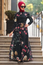Black Hijab Daily Dress 8154S - 2