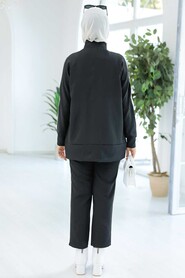 Black Hijab Double Suit 22036S - 3