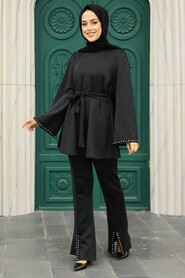 Black Hijab Double Suit 22169S - 1