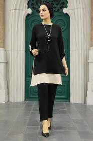 Black Hijab Double Suit 52251S - 1