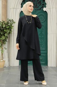 Black Hijab Double Suit 52301S - 2