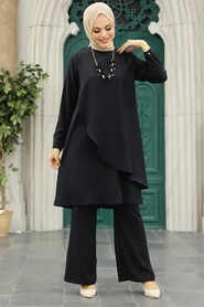 Black Hijab Double Suit 52301S - 1