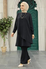 Black Hijab Double Suit 52301S - 3