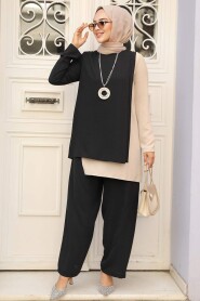Black Hijab Double Suit 5235S - 2