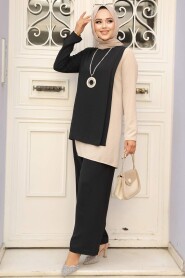 Black Hijab Double Suit 5235S - 1