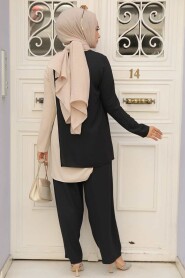 Black Hijab Double Suit 5235S - 3
