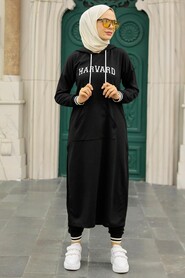 Black Hijab Double Suit 56091S - 2