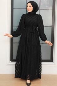 Black Hijab Dress 10015S - 1