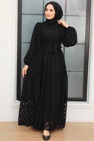 Black Hijab Dress 10015S - 2