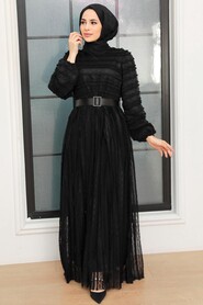 Black Hijab Dress 10026S - 2