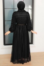 Black Hijab Dress 10026S - 3