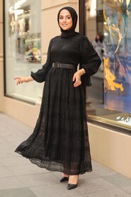 Black Hijab Dress 10079S - 1