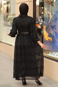 Black Hijab Dress 10079S - 2