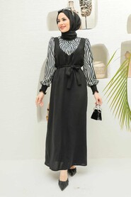 Black Hijab Dress 10187S - 1