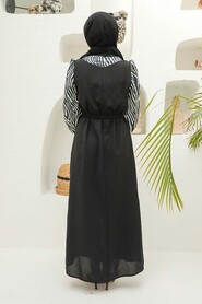 Black Hijab Dress 10187S - 2